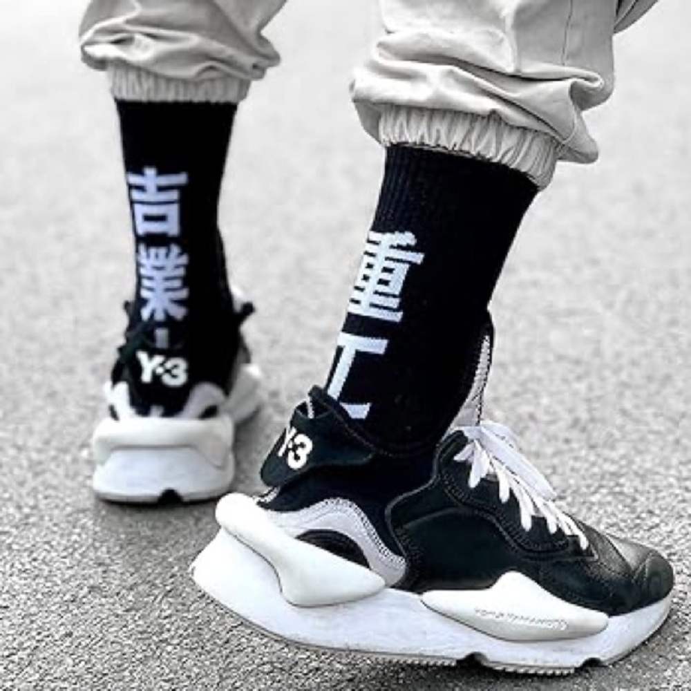 adidas Men’s Y-3 Kaiwa Black/White Chunky Futuristic Sneakers Size 8 US - Picture 3 of 17